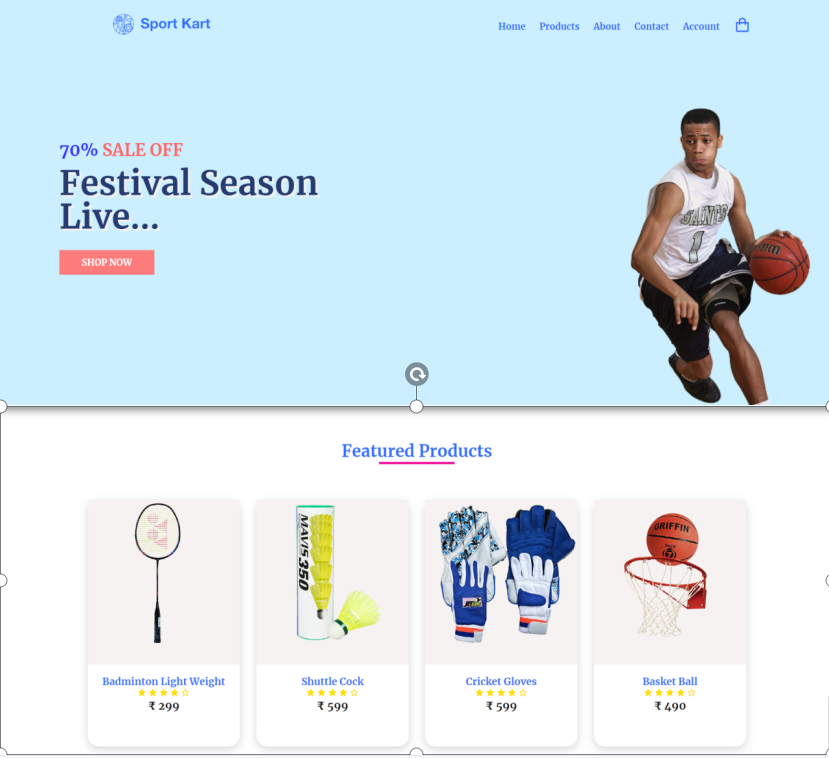 Sport Kart Ecommerce Website