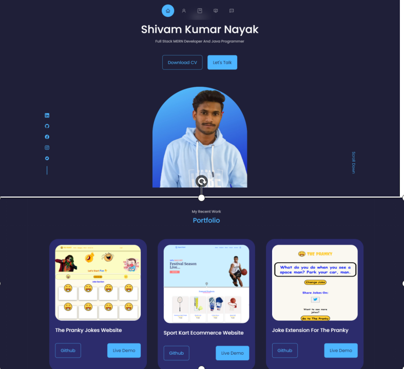 Portfolio Website Based on React JS