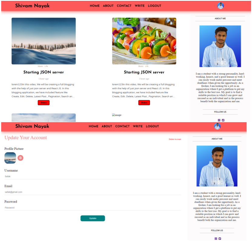 Social Blog Website